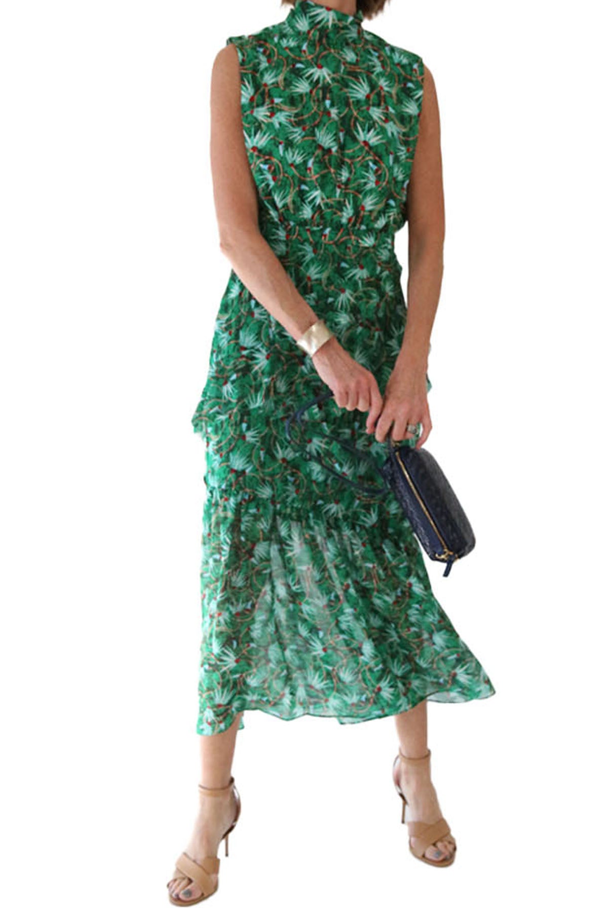 fleur ruffle dress - padma emerald