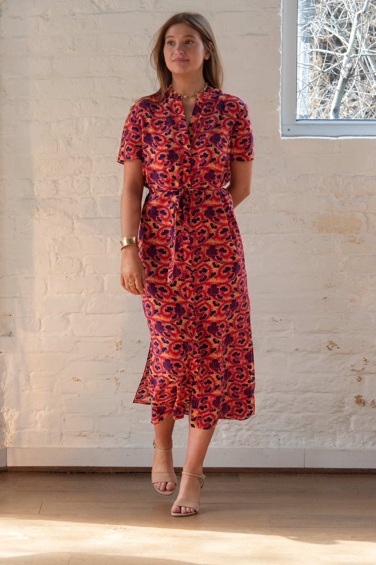 vicki dress - harvest coral