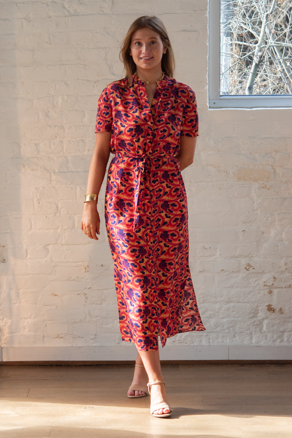 vicki dress - harvest coral