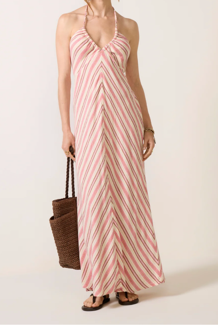maggie dress - dusty pink stripe