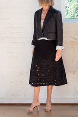 ceci embroidery skirt - black