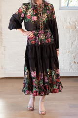 viktoria print midi skirt - multi