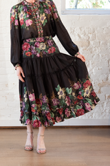 viktoria print midi skirt - multi