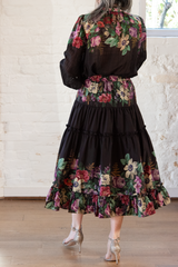 viktoria print midi skirt - multi