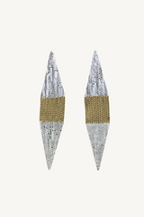 shard earrings - brass and silver