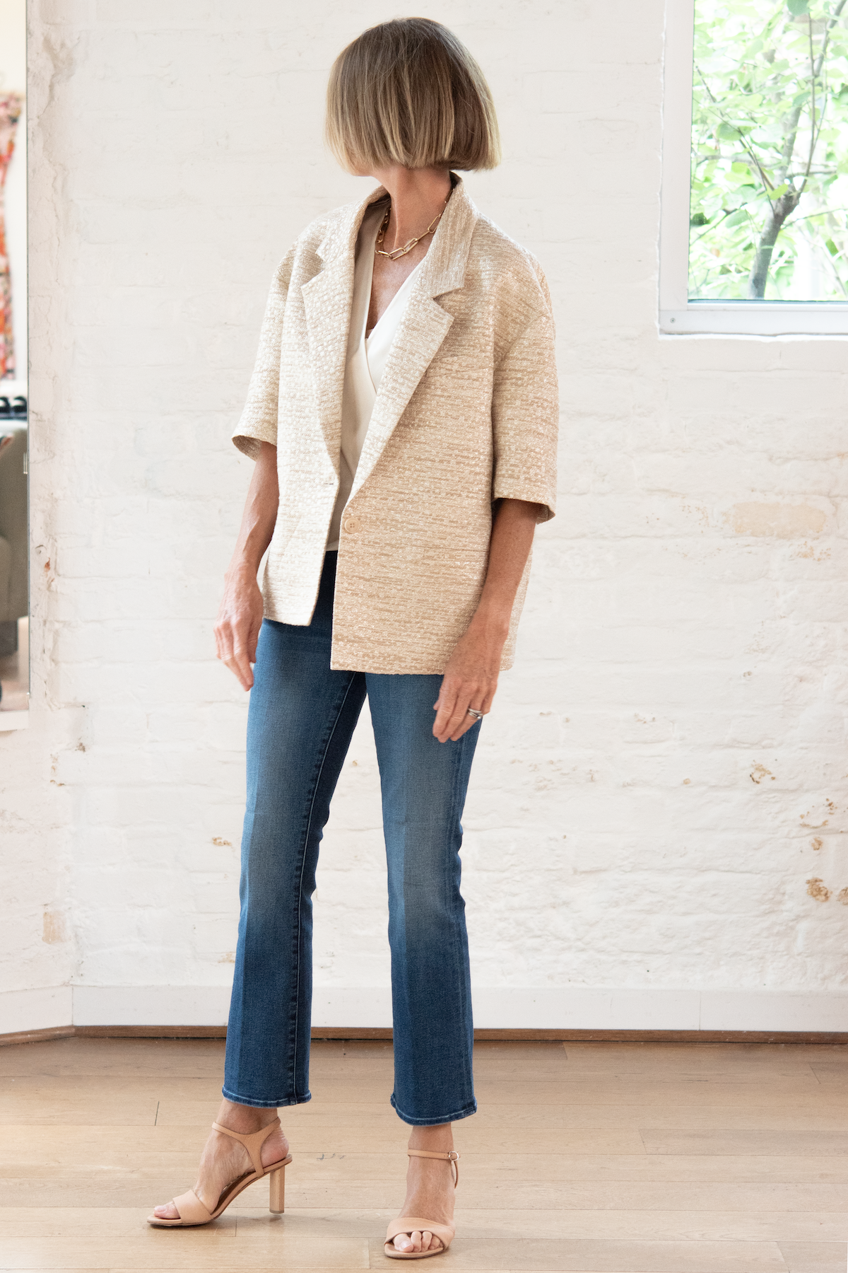 shiny coolness coat - shimmering sand