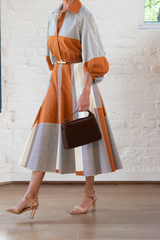 soft baguette crossbody - suede cocoa