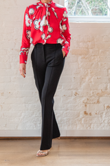 soft florals blouse - red white