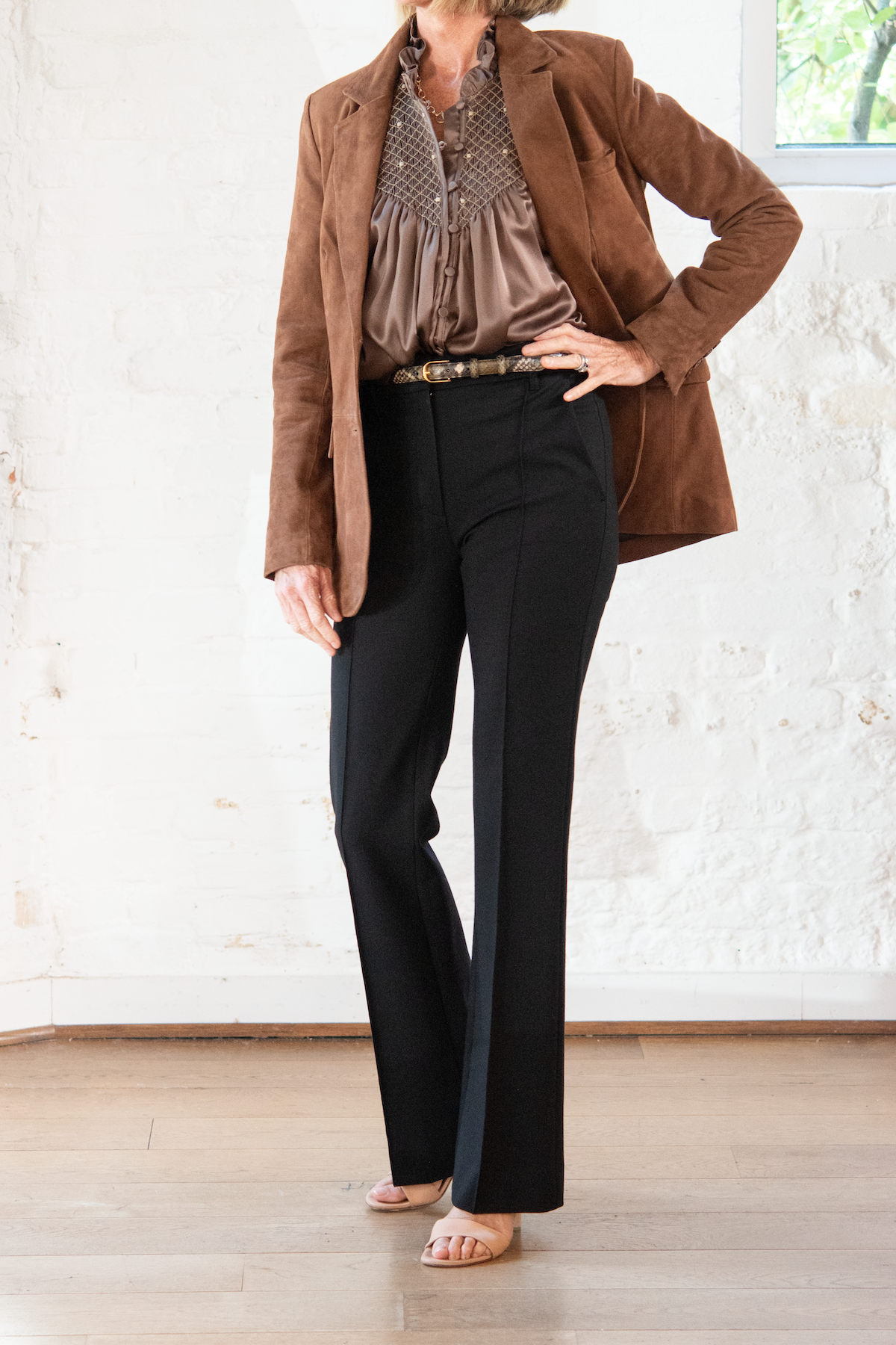 classic blazer - dark cognac
