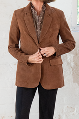 classic blazer - dark cognac