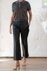 cropped baggy trousers - black