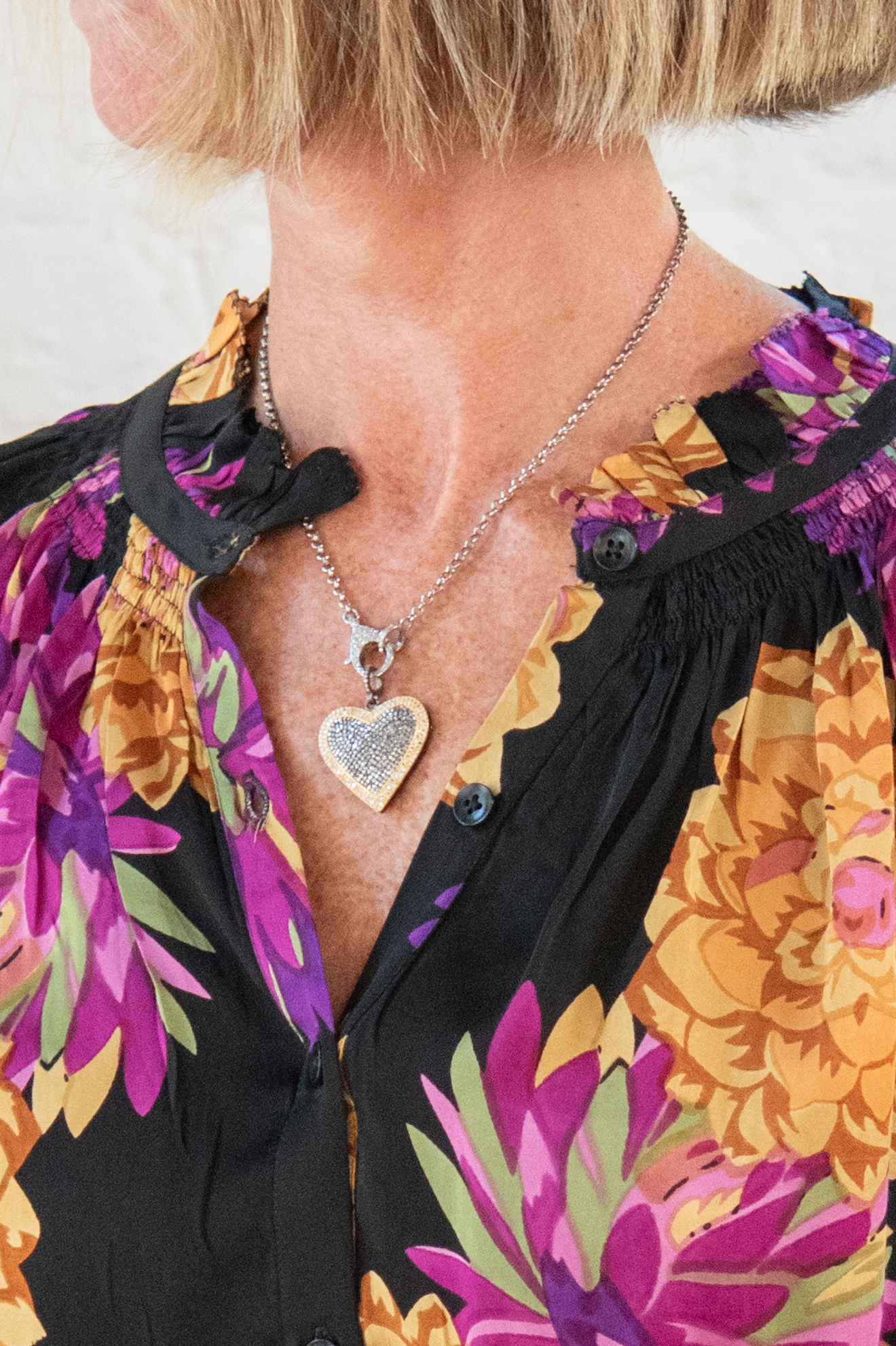 trini top - pom floral