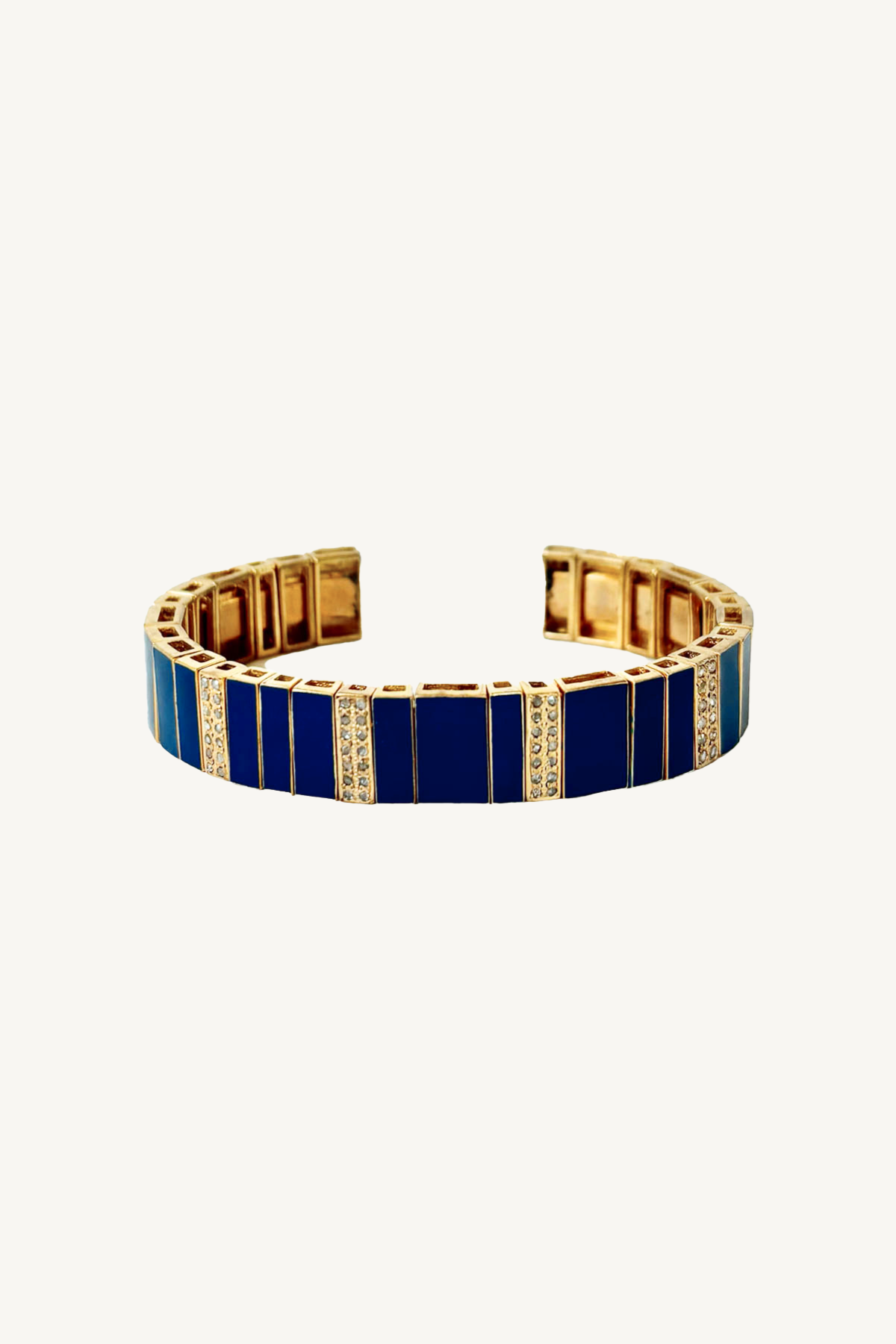blue enamel stretch tile cuff