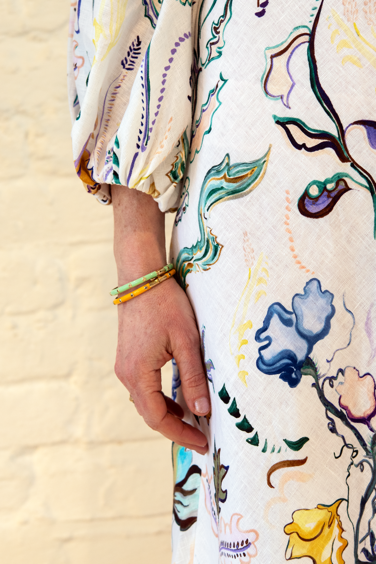 yellow enamel cuff