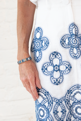 blue enamel stretch tile cuff