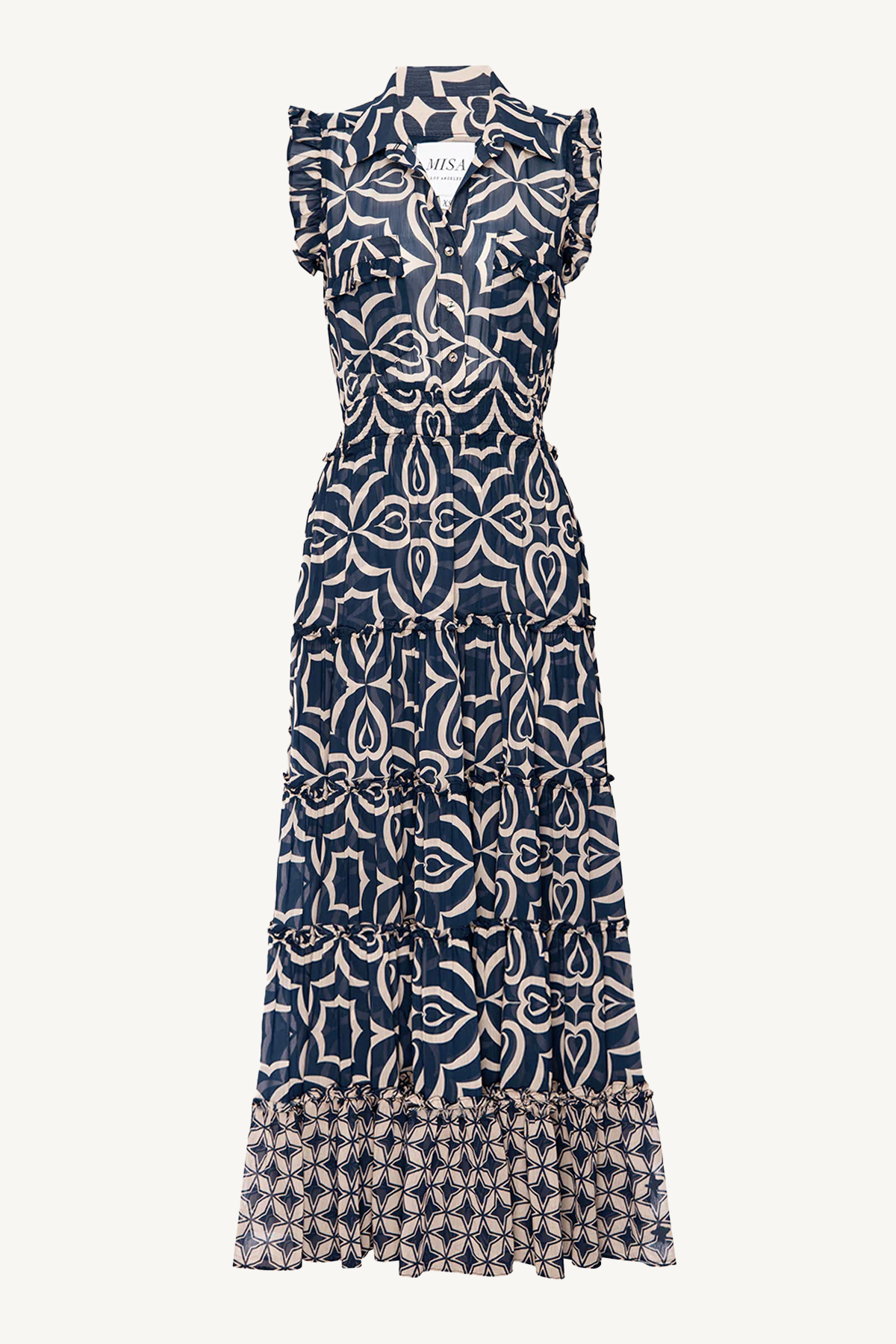 trina dress - blue mosaic tile mix