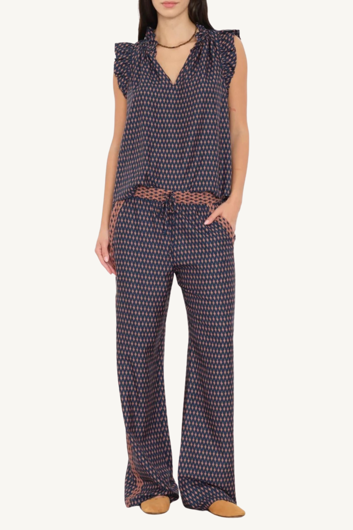 bex top - navy diamond