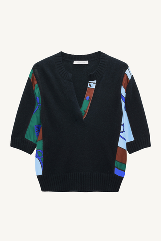 foulard statement pullover - colorful ribbon scarf