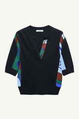 foulard statement pullover - colorful ribbon scarf