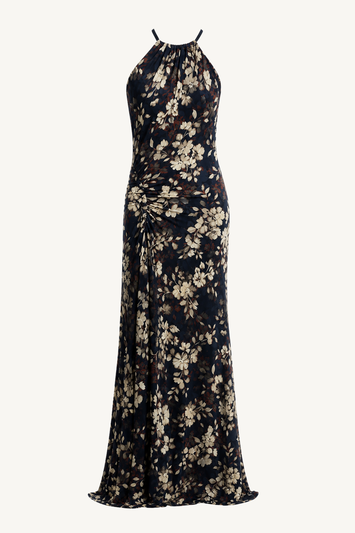 cerin halter maxi dress - black multi