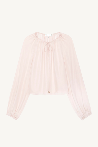 silk balloon blouse - taffy