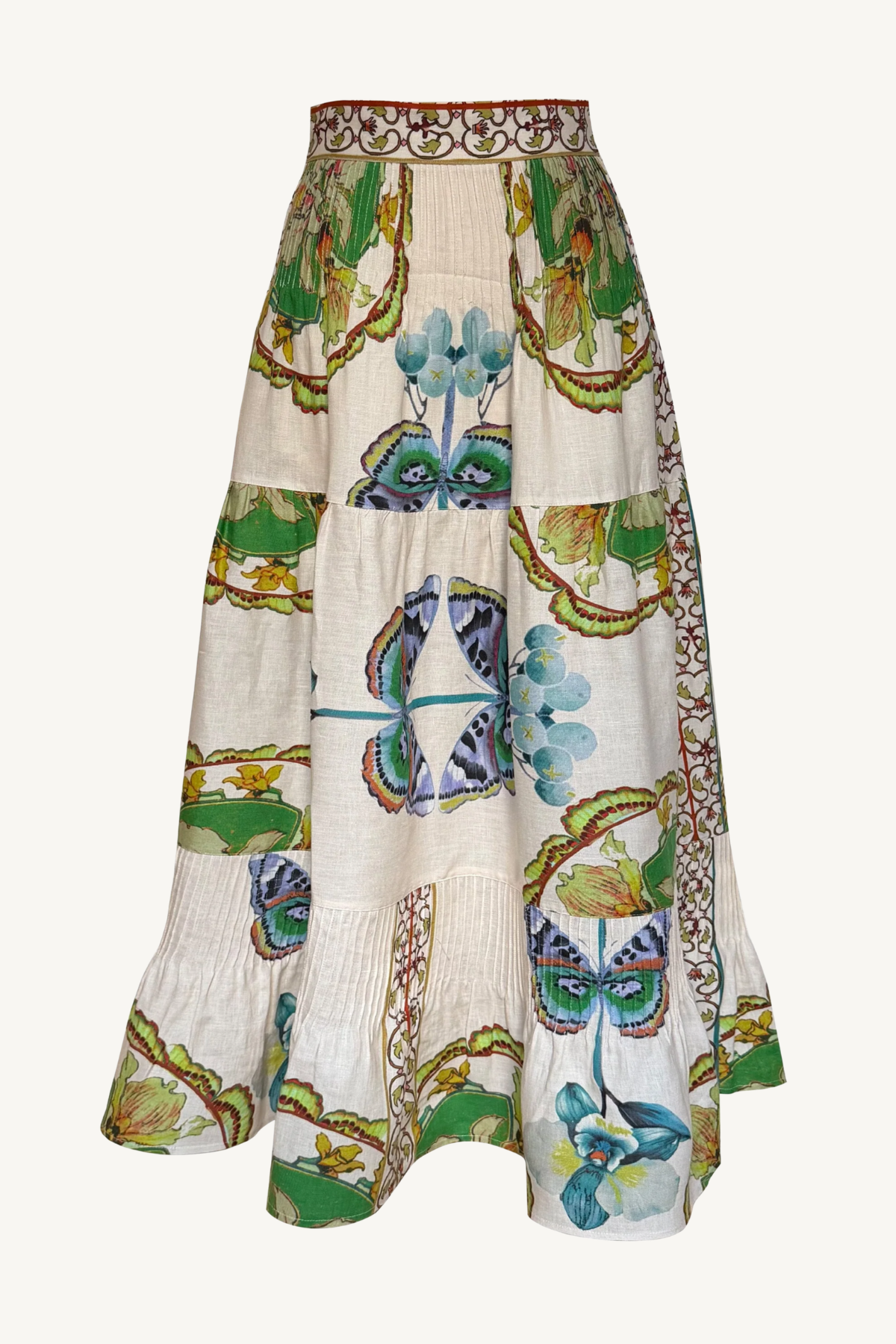 sybil skirt - off white multi color