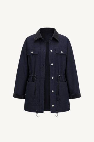 barn chore jacket w/drawstring - navy