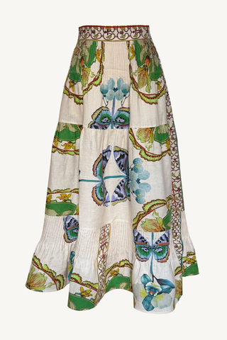 sybil skirt - off white multi color