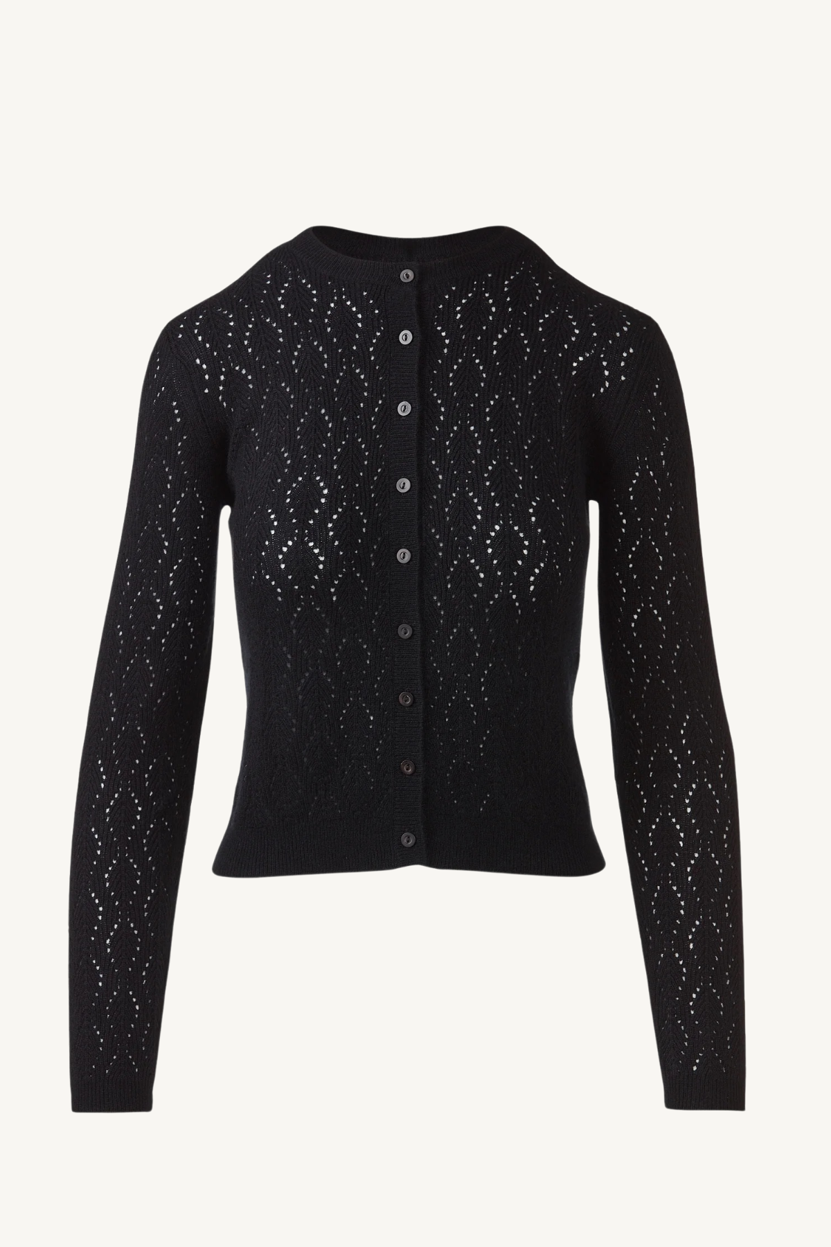 pointelle cardigan - black