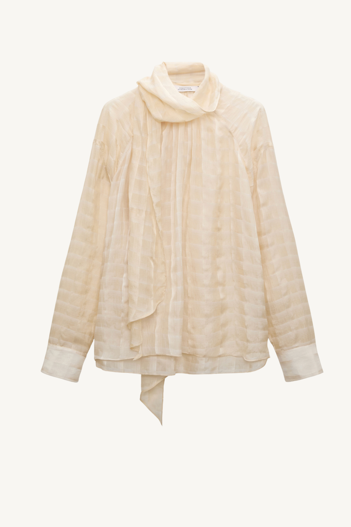 airy check blouse - ivory