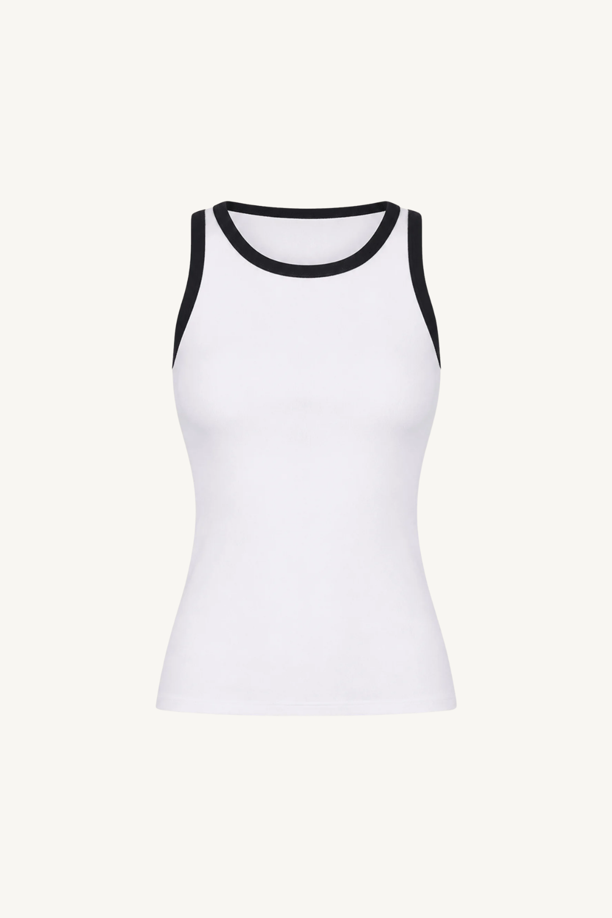 cotton ringer tank - white/black