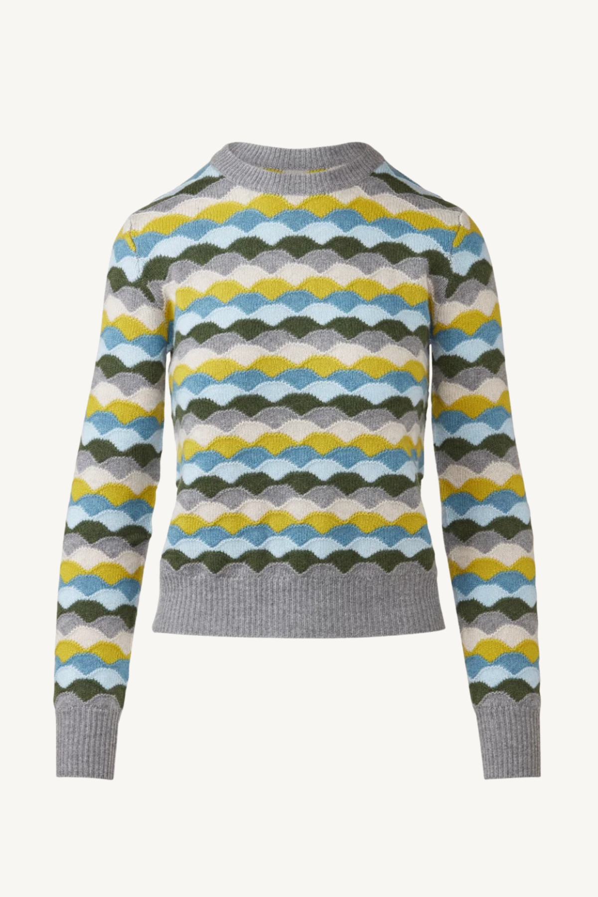 highland jacquard crew - granite multi