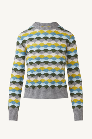 highland jacquard crew - granite multi