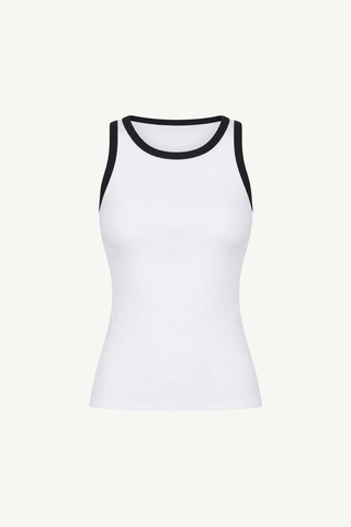 cotton ringer tank - white/black