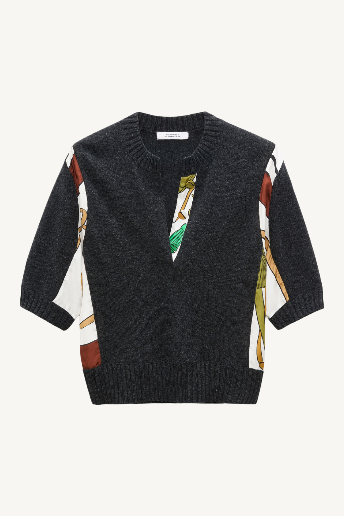 foulard statement pullover - brown ribbon scarf