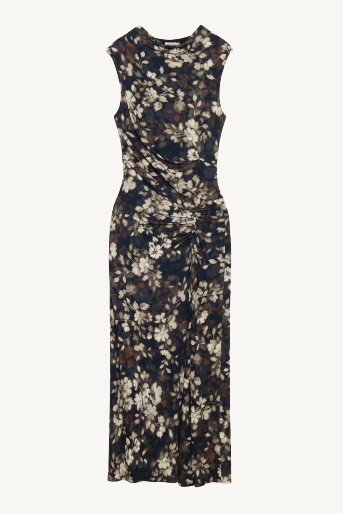 acacia midi dress - black multi