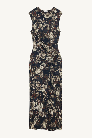 acacia midi dress - black multi