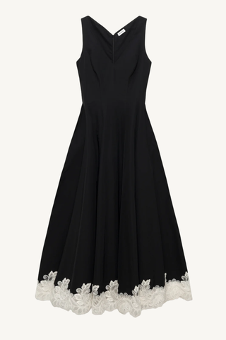 mira structured midi dress - black multi