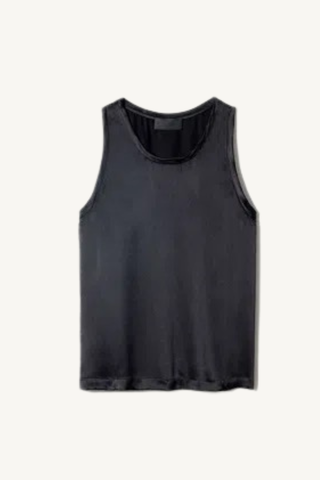 moka tank silk top - black