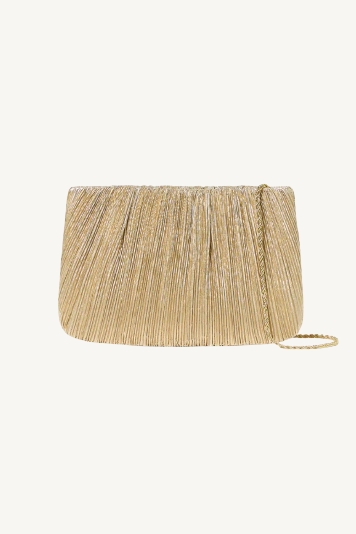 brit flat pleated clutch - gold