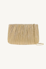 brit flat pleated clutch - gold