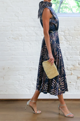 brit flat pleated clutch - gold