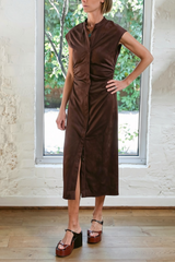 maud dress - faux suede
