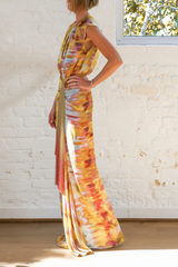 winona dress - abstract fire print