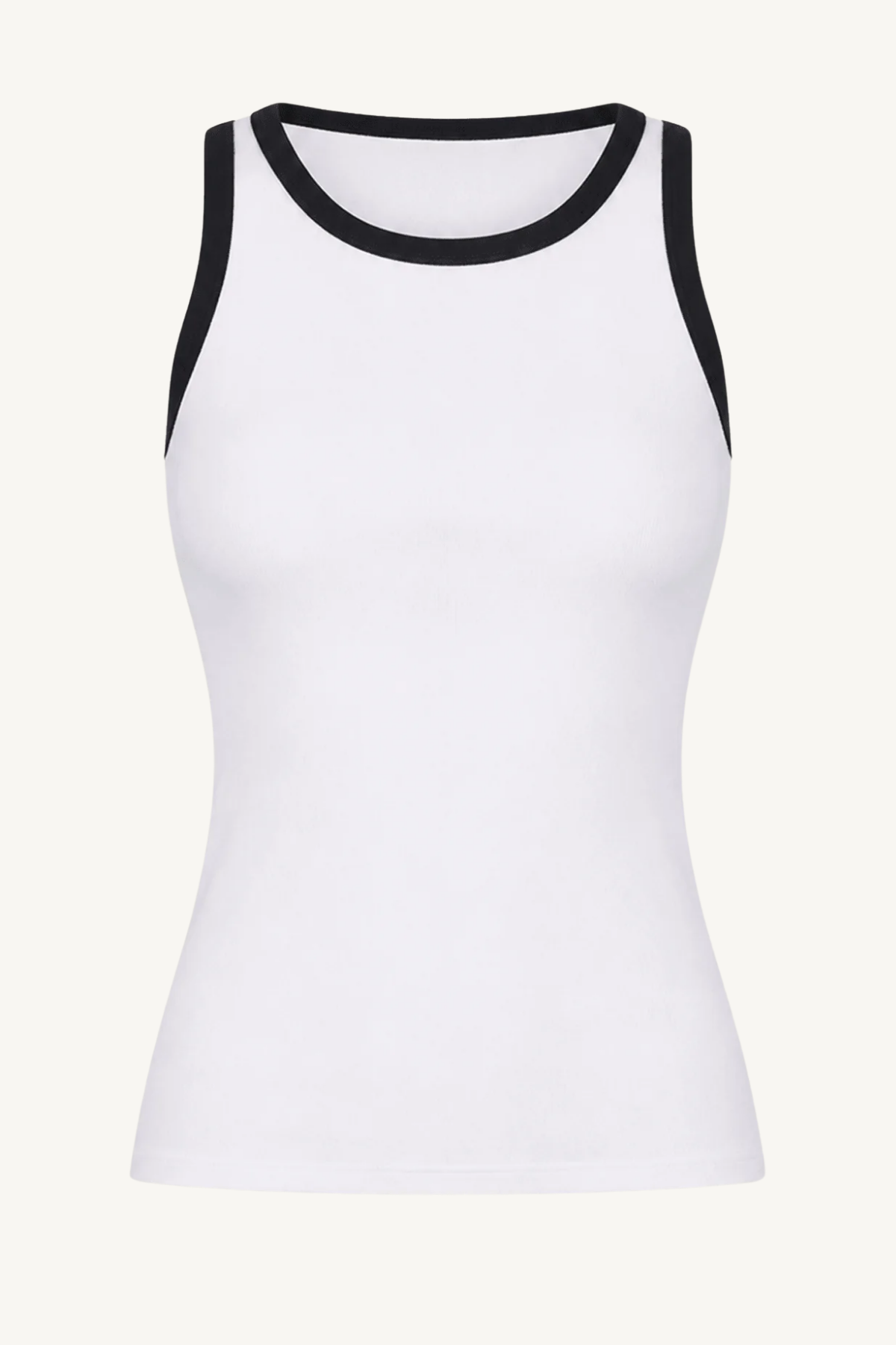 cotton ringer tank - white/black