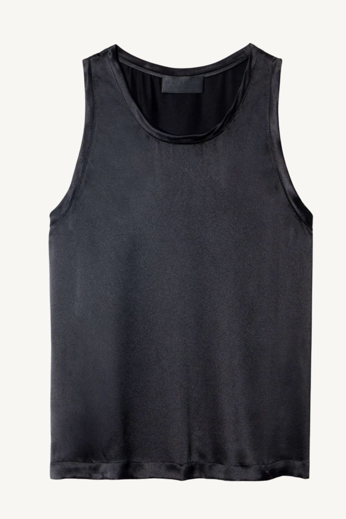 moka tank silk top - black