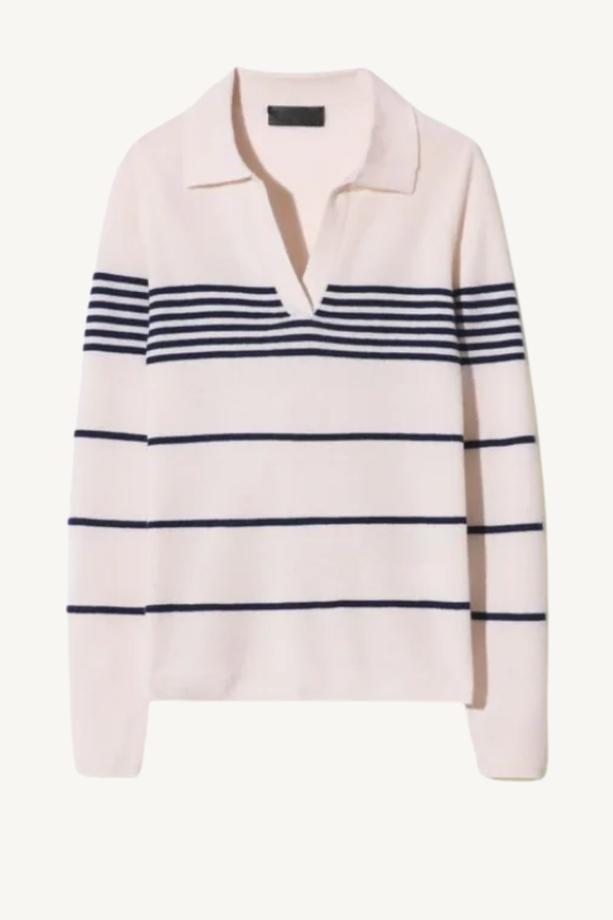 lucille multi stripe polo - ivory/navy stripe