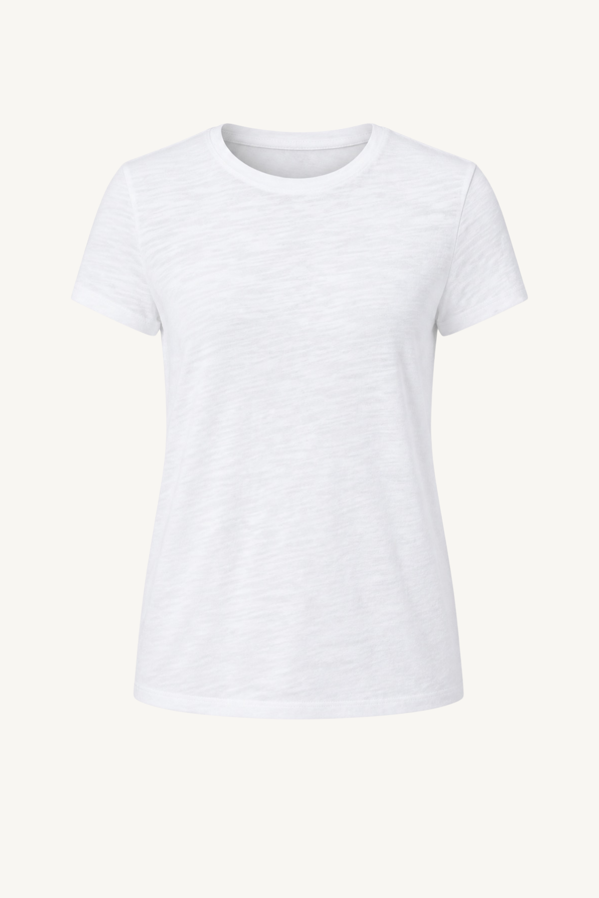 short sleeve back seam crewneck - white
