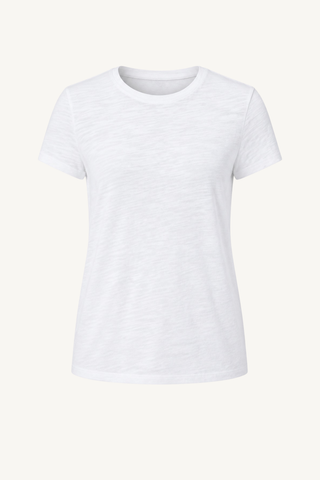 short sleeve back seam crewneck - white