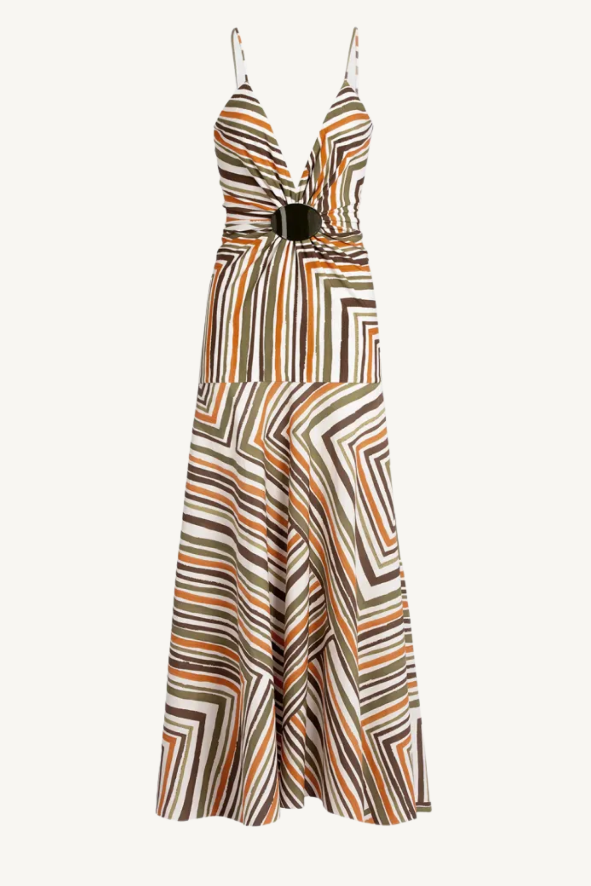 emeli dress - orange green stripes